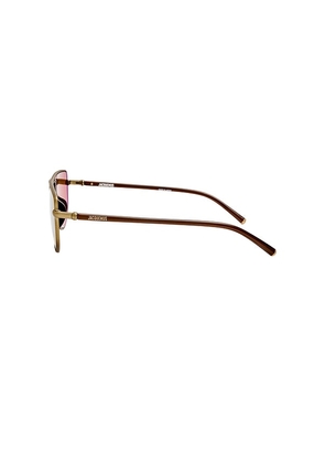 JACQUEMUS Shield Sunglasses in Brown.