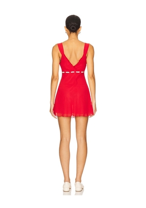 Frankies Bikinis Dreamer Chiffon Mini Dress in Red. Size S. Also in XS.