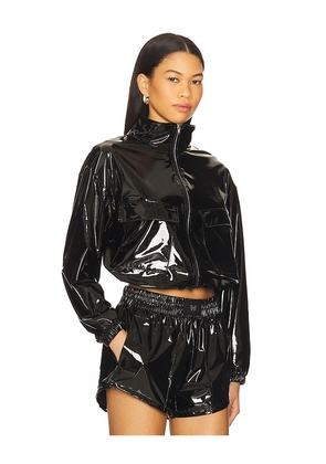 Heroine Sport Olympic Patent Jacket in Black. Size M. Also in S, L.
