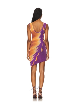 Feners Caracola Dress in Rust,Purple. Size L. Also in S, XS, M.