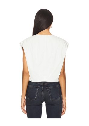 SIMKHAI Wrenli Pleated Top in White. Size M. Also in L, S, XS.