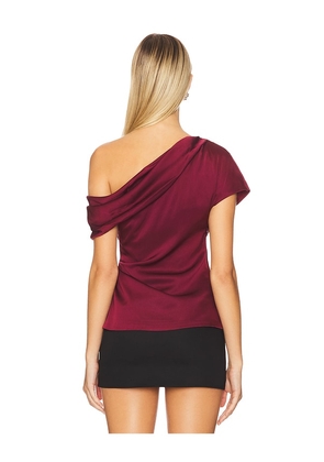 SIMKHAI Phoebe Draped Top in Red. Size 4. Also in 8.