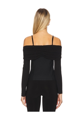 SIMKHAI Hazel Long Sleeve Top in Black. Size S. Also in XS, M.
