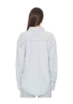 Free People x We The Free Ashley Denim Shirt In Classic Blue in Blue. Size M. Also in L, S.