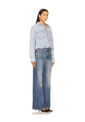Good American Denim Shirt Jumpsuit in Blue. Size XXXXL/4X. Also in XS.