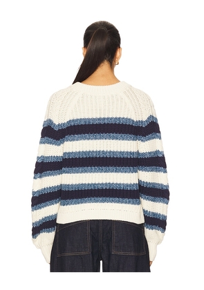 Free People Frankie Cable Striped Pullover in Ivory. Size S. Also in L, XL.
