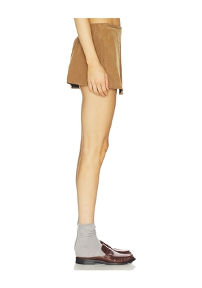 Free People x We The Free Paradise Found Suede Skirt In Carmel CafÃ© in Tan. Size M. Also in S, XS.