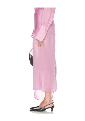 Helsa The Silk Gazar Skirt With Drape in Pink. Size M. Also in XXS.
