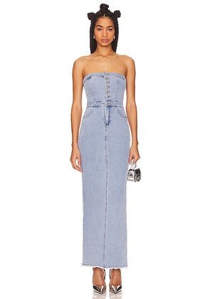 superdown Natalia Maxi Dress in Denim-Dark. Size XS. Also in XXS.