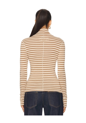 Free People x We The Free Good Good Turtle Stripe Top In Otter & Tea in Tan. Size M. Also in XS, S.