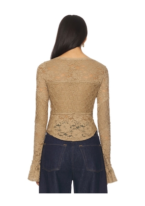 Free People Lace Layering Long Sleeve in Taupe. Size M. Also in XS.