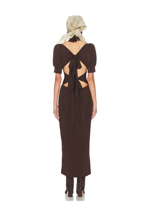 Helsa The Simone Tie Back Jersey Dress in Brown. Size M. Also in XXS, XS, S, L.