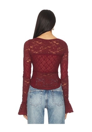 Free People Lace Layering Long Sleeve in Wine. Size M. Also in XS, S, L.