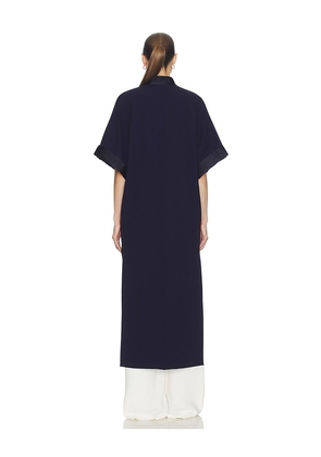 Helsa The Magda Dress in Thick Crepe in Navy. Size L. Also in M, S, XL, XS, XXS.