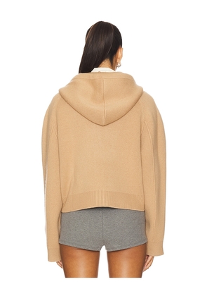 SIMKHAI Dakota Cropped Hoodie in Beige. Size M. Also in S.