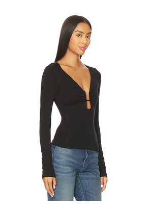 Good American Jersey U Wire Long Sleeve Top in Black. Size M. Also in XL/1X, XXXXL/4X.