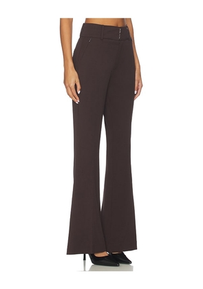 Good American Essential Suiting Flare Trousers in Chocolate. Size 2. Also in 00, 6, 8.