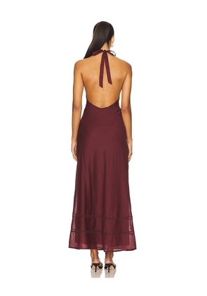 FAITHFULL Jasmine Maxi Dress in Burgundy. Size M. Also in S, XS, L, XL.