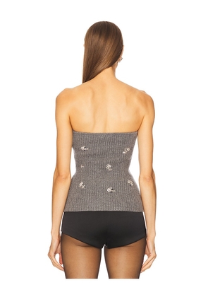 SIMKHAI Waverlie Tube Top in Grey. Size M. Also in XS, S, L.
