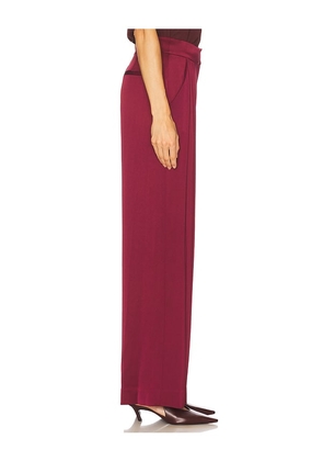 SIMKHAI Kyra Wide Leg Pant in Burgundy. Size 2. Also in 0, 4.