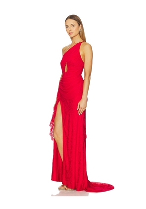 For Love & Lemons Bellany Gown in Red. Size S. Also in XS, M, XL.