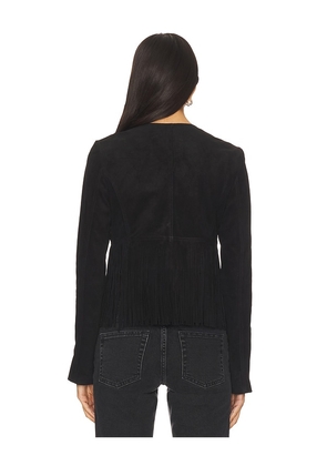 FRAME The Saddle Jacket in Black. Size 2. Also in 0, 4, 6.