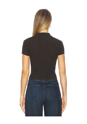 Guest In Residence Shrunken Polo Top in Chocolate. Size XL. Also in L.