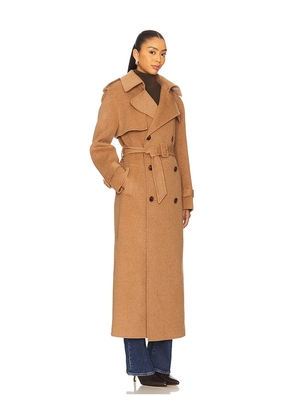 SIMKHAI Rumi Belted Long Coat in Tan. Size S. Also in M.