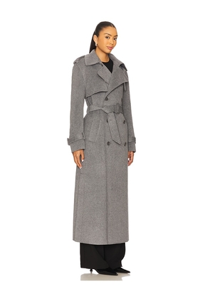SIMKHAI Rumi Belted Long Coat in Grey. Size S. Also in M.