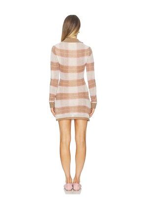 Guest In Residence Shadow Plaid Polo Dress in Taupe. Size S. Also in M, XL.