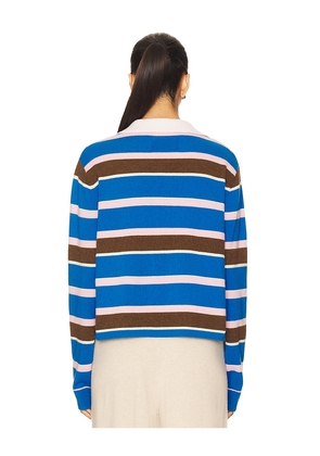 Guest In Residence Cropped Stripe Rugby Sweater in Blue. Size S. Also in XS, M.