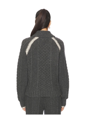 Guest In Residence Marlowe Cable Cardigan in Charcoal. Size M. Also in S, XL.