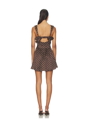 For Love & Lemons August Mini Dress in Chocolate. Size M. Also in XS, L.