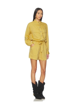 Isabel Marant Etoile Betyna Romper in Mustard. Size 34/2. Also in 36/4, 38/6, 40/8, 44/12.