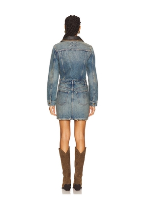SIMKHAI Maxella Denim Jacket Mini Dress in Blue. Size 2. Also in 4, 0, 6, 8.