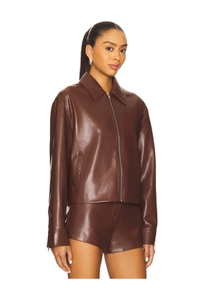House of Harlow 1960 x REVOLVE Rapha Faux Leather Jacket in Chocolate. Size M. Also in XXS, XS, S, L, XL.
