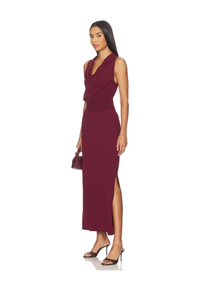 SIMKHAI Ramona Midi Dress in Burgundy. Size L. Also in XS, S.