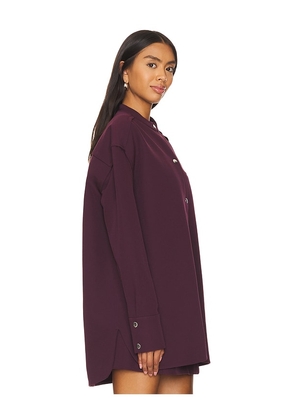 SEROYA Ali Heavy Crepe Shacket in Wine. Size L. Also in S.