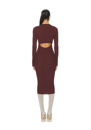 ISA BOULDER Argyle Open Dress in Brown. Size M. Also in S, L.