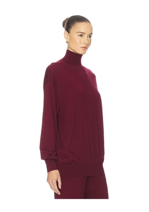 Helsa Madeira Oversized Turtleneck in Burgundy. Size M. Also in XXS, XS, S, L, XL.