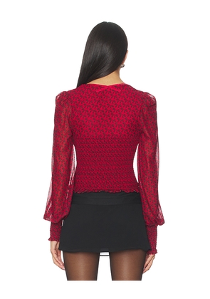 Free People Dottie Knit Top in Red. Size M. Also in XS, S.