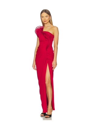 Gaurav Gupta x REVOLVE Draped Ruffle Gown in Red. Size 0. Also in 4.