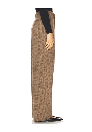 GIUSEPPE DI MORABITO Waffle Knit Pant in Brown. Size 40. Also in 38, 42.