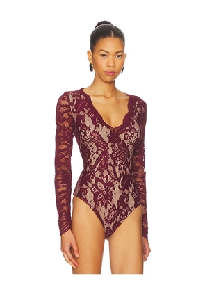 Generation Love Alessia Lace Bodysuit in Burgundy. Size L. Also in XS, S, M.
