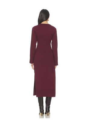 SIMKHAI Skyla Wrap Dress in Wine. Size S. Also in XS, M, L.