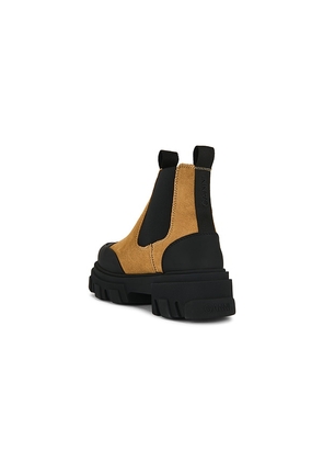 Ganni Cleated Chelsea Boot in Brown. Size 39. Also in 37, 40, 41.