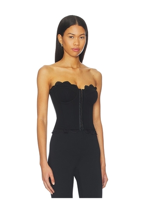 Good American Matte Jersey Lace Trim Bustier in Black. Size M. Also in S, XS, L, XL/1X.