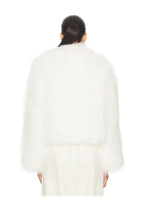 Hudson Jeans Mongauxlian Cropped Coat in White. Size S. Also in XS, M.