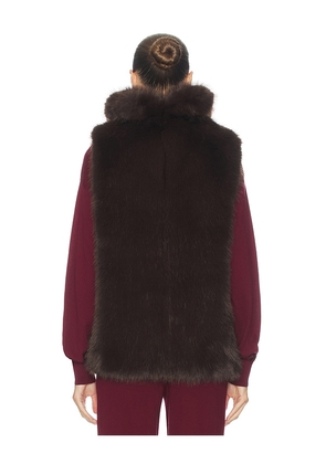 Helsa Faux Fox Gilet in Brown. Size XS/S. Also in M/L.
