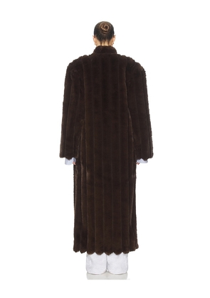 Helsa The Irina Faux Fur Coat in Brown. Size S/M. Also in XXS/XS, L/XL.